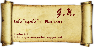 Gáspár Marion névjegykártya