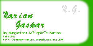marion gaspar business card